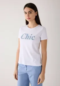 Футболка с принтом mit perlenschriftzug More & More, White Skyblue