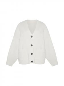 Кардиган свободного кроя из смеси кашемира и шерсти цвета шампанского Style Republic