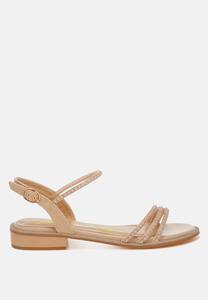 Сандалии Nobbity Flat с отделкой из стразов и жемчуга London Rag, бежевый