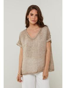 Rodier Lin Льняная футболка цвета таупе