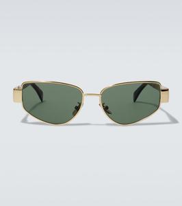Lexor Miami солнцезащитные очки «кошачий глаз» Celine Eyewear, Shiny Endura Gold/Green