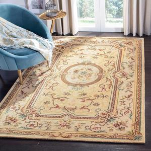 Ковер ручной работы SAFAVIEH, 153 x 244 см, Bergama Collection Light Gold / Beige BRG168A в стиле French Country из премиальной шерсти