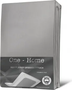 Простыня на резинке, серебристая, 180x200 - 200x200 см, плотный трикотажный хлопок One-Home