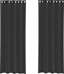 Шторы из вуали с люверсами, 2 шт., черные, 140x300 см vidaXL