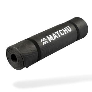 MATCHU SPORTS Коврик для йоги 180x60x0,9 см - гимнастический коврик - коврик для фитнеса - спортивный коврик чёрный