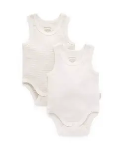 Боди для мальчиков и девочек из ребристой ткани, 2 шт. в упаковке Purebaby, белый