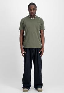 Футболка Alpha Industries EMB, Dark Olive/Mottled Olive