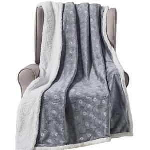 Декоративное супермягкое декоративное одеяло Louvre Sherpa для сна/декора Plazatex, серый