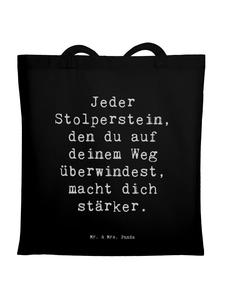 Mr. & Mrs. Panda Сумка-шоппер с надписью "Преодоление повседневных препятствий..." черного цвета