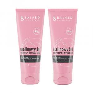 Набор: питательный гель для мытья тела «малина» Balneokosmetyki, 2х200 мл