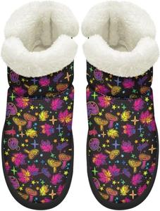 Женские удобные ортопедические зимние ботинки с поддержкой свода стопы, зимние снежные ботинки с мехом, на мягкой подошве EVA, пушистые ботинки Chririnla, Dreamy Maple Leaf Mushroom