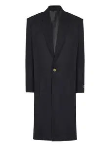 Шерстяное пальто Balmain, черный