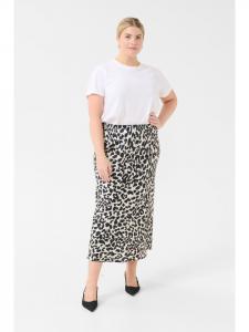 KAFFE curve Юбка KCjuna, стандартный крой, серый леопардовый принт