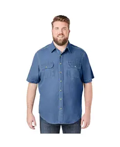 Большая и высокая футболка с коротким рукавом Denim And Twill от KingSize Boulder Creek, синий