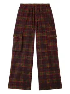 Клетчатые брюки-карго Palm Angels, красный