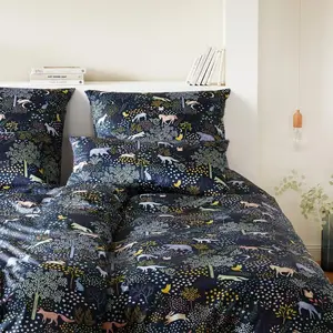 Элегантный комплект постельного белья из бамбука, хлопка и сатина Dreamland, цвет Полуночный, размер 135х200+80х80 Elegante