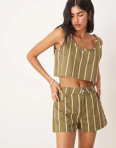 Укороченный джинсовый топ в полоску от ASOS DESIGN — часть комплекта