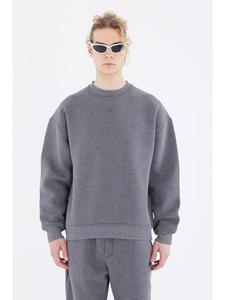 Базовый свитшот свободного кроя в цвете антрацитовый меланж Ossy Homer