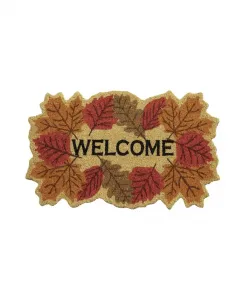 Коврик для входной двери Welcome Leaf из кокосового волокна, 45 см x 76 см Vcny Home, мультиколор