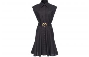 Платье-рубашка Love Birds с поясом PINKO, черный