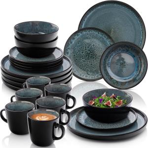 Набор посуды Manila Combo Service - 24 предмета из керамики Sänger, темно-синий
