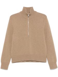 Thom Browne свитер вязки интарсия с воротником на молнии, коричневый