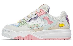 Kappa Низкие, износостойкие, противоскользящие, женские, кроссовки для скейтбординга, белые, розовые, желтые