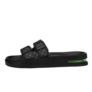 NANJIREN Сандалии мужские черные с амортизаторами, массажные, противоскользящие, устойчивые к истиранию, устойчивые к запахам, бесшумные