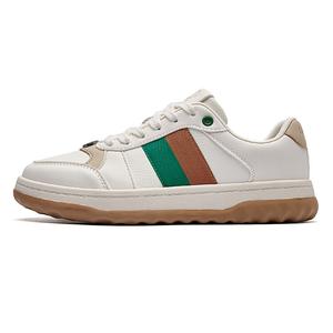 Кеды, скейтборд обувь женская низкая La Chapelle, бежевый/коричневый/зеленый