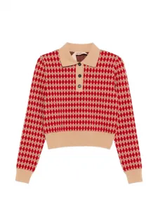 Рубашка поло с узором в ромб Nº21, красный