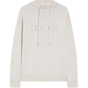 Макс Мара Логотип С вязаным капюшоном и декором MaxMara, бежевый