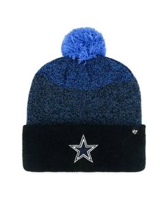 Мужская темно-синяя вязаная шапка с манжетами и помпоном Dallas Cowboys Dark Freeze '47 Brand, синий