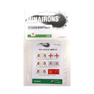 1713 г. Каталонские пехотные флаги (1), War of Spanish Succession - Decals & Flags (1:144)