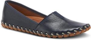 Женские мокасины Spring Step Kathaleta из премиальной кожи - удобные балетки с мягкой стелькой, резиновой подошвой и элегантной строчкой, темно-синий