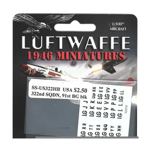 США, 322-я эскадрилья, 91-я BG, чёрная — буквы на фюзеляже, Decals - Blue Sky