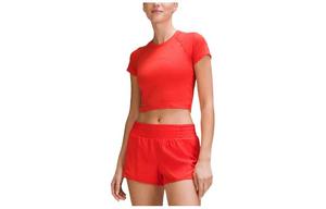 Укороченная футболка Swiftly Tech Lululemon, красный light/rdgl