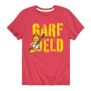 Футболка с графикой в стиле гранж для мальчиков 8-20 лет Garfield Licensed Character, красный