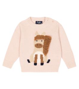Детский свитер из натуральной шерсти в технике интарсия Il Gufo, Quartz Pink