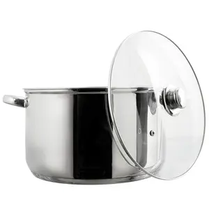 Кастрюля из нержавеющей стали, 10 литров - Ø37,5 x 29,4 см - Кастрюля из нержавеющей стали со стеклянной крышкой - Подходит для индукционных плит и всех источников нагрева - Серебро Spies Online