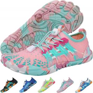 Кроссовки для походов для женщин и мужчин, кроссовки для трейлраннинга, нескользящие дышащие походные ботинки, тренировочная обувь, водные обувь с широким носком Foehiex, розовый