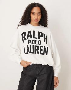 Толстовка с логотипом на груди Polo Ralph Lauren белого цвета