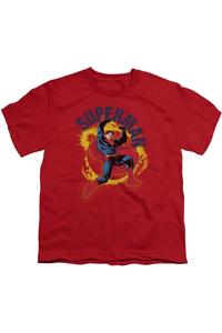 Футболка с коротким рукавом для детей "Superman: Имя, которое нужно оправдать" Gildan, красный