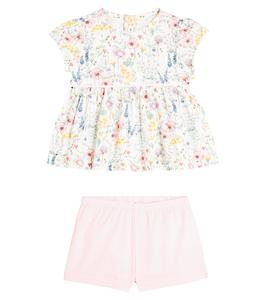 Комплект из детского платья и панталон из хлопковой смеси Il Gufo, Dill Green