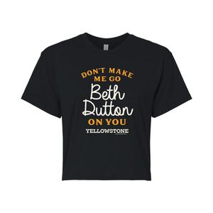 Укороченная футболка Yellowstone Beth Dutton для юниоров Licensed Character