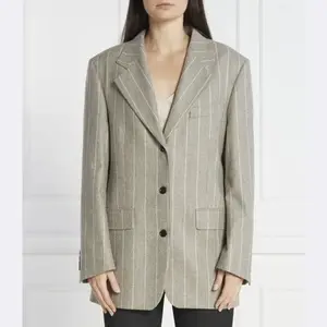 Элегантная шерстяная куртка Jaleco классического кроя Boss, серый