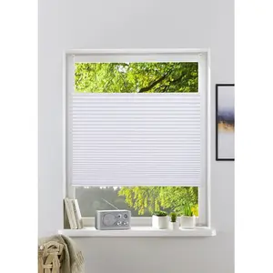 Мой дом Plissee GELLO защита от света без сверления, натягивается в полосатой оптике, с зажимом, фиксированного размера My Home, белый