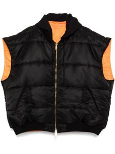 Жилет-бомбер с капюшоном и логотипом VETEMENTS, черный