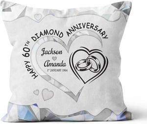 Custom Именная подушка с датой 60 лет брака Option 9
