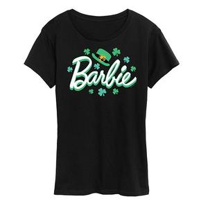 Футболка женская с принтом St Patrick's Barbie, Black