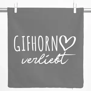 Декоративная наволочка Huuraa Gifhorn in love gift 40x40 см, серый стальной хлопок, украшение Gifhorn Hellweg Druckerei